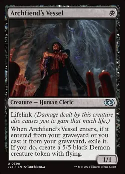 (x4) Archfiend's Vessel 0398 Play Set Uncommon Foundations Jumpstart MTG NM - Image 1