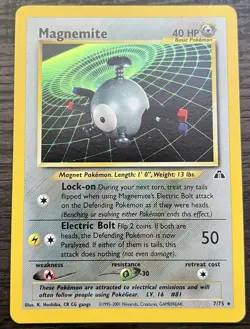 Magnemite 7/75 Pokemon TCG WOTC Base Set Neo Discovery Holo MINT - Image 1