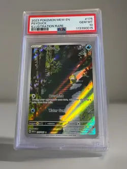 Pokemon Psyduck 175/165 Illustration Rare 2023 151 Holographic GEM MINT PSA 10 - Image 1