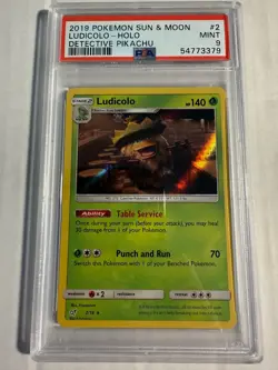 Pokemon PSA 9 MINT Ludicolo 2/18 Detective Pikachu Holofoil Rare 2019 - Image 1