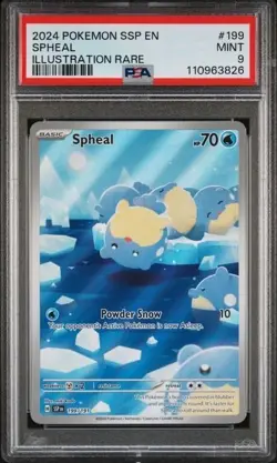 SPHEAL #199 PSA 9 • 2024 POKEMON SSP EN-SURGING SPARKS ILLUSTRATION RARE - Image 1