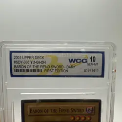 2001 Yu-Gi-Oh Yugioh BARON OF THE FIEND SWORD SDY-036 First Edition WCG 10 - Image 5