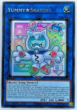 Yugioh JUSH-EN022 Yummy★Snatchy Ultra Rare 1st Edition MINT - Image 1