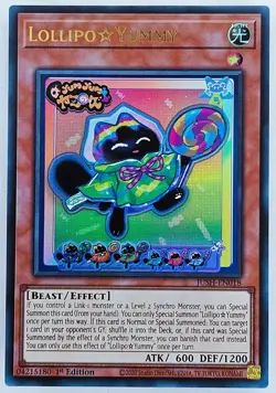 Yugioh JUSH-EN018 Lollipo☆Yummy Ultra Rare 1st Edition MINT - Image 1