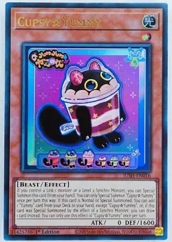 Yugioh JUSH-EN016 Cupsy☆Yummy Ultra Rare 1st Edition MINT - Image 1