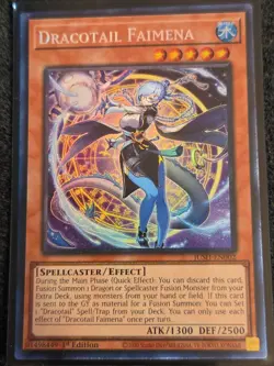Yugioh! JUSH-EN002 “Dracotail Faimena” Collector’s Rare In Hand - Image 1