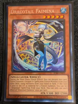 Yugioh! JUSH-EN002 “Dracotail Faimena” Collector’s Rare In Hand - Image 1