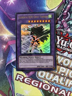 (YBL) Yugioh Elemental HERO Great Tornado LC02-EN010 Ultra Rare Limited Ed LP - Image 1