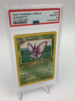 1999 POKEMON JUNGLE Trading Card VENOMOTH #29/64 1ST EDITION graded PSA NM-MT 8 - Image 5