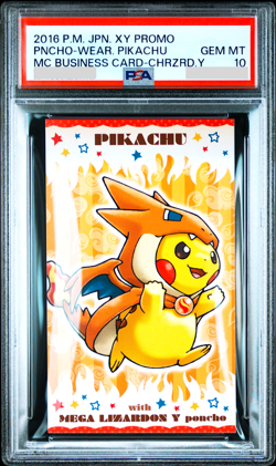 PSA 10 Pokemon Poncho Pikachu Charizard Y Promo Japanese Business Card - Image 1
