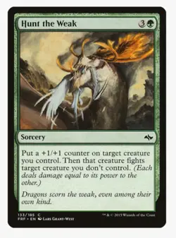 Hunt the Weak #133 Fate Reforged (FRF) Magic Card in Protective Sleeve - Image 1