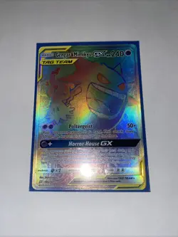 Gengar & Mimikyu GX rainbow Rare Holofoil Trading Card Pokemon Tcg NM/LP+++ - Image 1