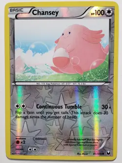 REVERSE HOLO Chansey 81/108 LP - Dark Explorers Pokemon Card Mizue Art - Image 1