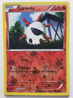 REVERSE HOLO Larvesta 12/101 VLP / NM Plasma Blast Pokemon Card Masakazu Fukuda - Image 1