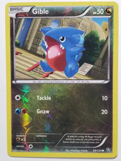 REVERSE HOLO Gible 86/124 LP - Dragons Exalted Pokemon Card Masakazu Fukuda Art - Image 1