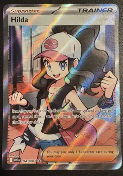 Hilda 164/086 Full Art Ultra Rare SV: White Flare Pokemon TCG Trainer Card - Image 1