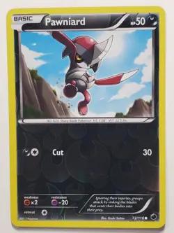 REVERSE HOLO Pawniard 72/116 LP / VLP - Plasma Freeze Pokemon Card Kouki Saitou - Image 1