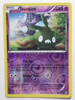 REVERSE HOLO Trubbish 63/135 LP - Plasma Storm Pokemon Card Kagemaru Himeno Art - Image 1