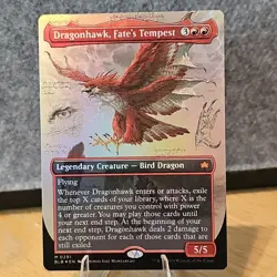 MTG Dragonhawk, Fate's Tempest Bloomburrow Borderless Foil Mythic #291 NM Fresh - Image 1