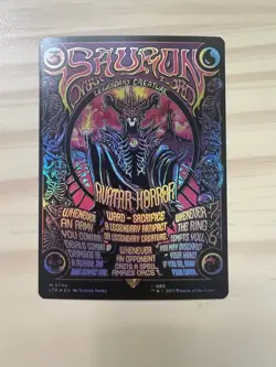 MTG English Sauron the Dark Lord Borderless Poster NM Foil Lord Of The Ring 0744 - Image 1
