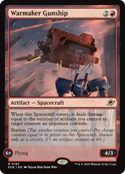Warmaker Gunship - 0167 - Edge of Eternities - MTG - NM/M Promo Stamp - Image 1