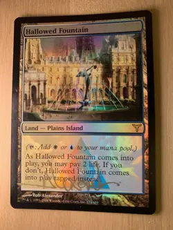 MTG Hallowed Fountain SIGNED FOIL Dissension Magic The Gathering LP - Image 2