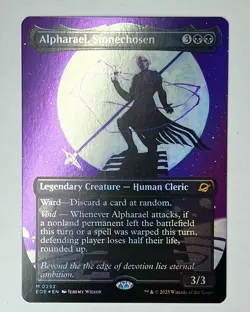MTG Edge of Eternities - Alpharael, Stonechosen M BORDERLESS HOLO FOIL #292 M/NM - Image 1