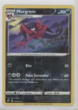 Morgrem Reverse Foil Pokemon Sword & Shield Rebel Clash #124 a3q - Image 1