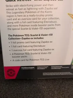 Pokemon TCG Scarlet & Violet 151 Zapdos ex Collection Box - NEW, FACTORY SEALED - Image 3