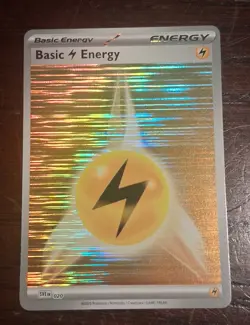 Basic Lightning Energy SVE 020 Holo Pattern Pokemon White Flare & Black Bolt - Image 1