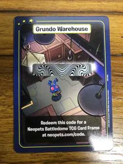 Neopets Grundo Warehouse Neopets Battledome TCG Card Frame CODE ONLY - Image 1