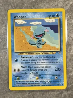 Wooper 82/111 Pokemon TCG Neo Genesis Vintage WOTC Card Regular (Light Play) 1 - Image 1