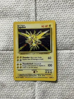Pokemon TCG Zapdos Base Set Holo Unlimited Rare Card 16/102 WOTC LP - Image 2
