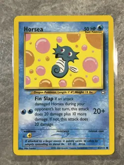 Horsea 62/111 Pokemon TCG Neo Genesis Vintage WOTC Card Regular (Light Play) 2 - Image 1