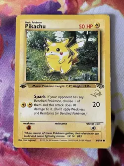 Pokemon Pikachu Card W Stamped 1st Edition WoTC Promo 60/64 LP - Image 1