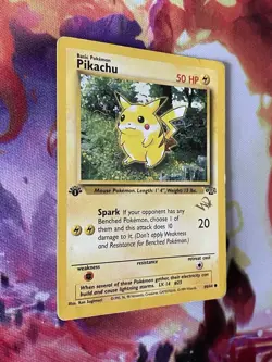 Pokemon Pikachu Card W Stamped 1st Edition WoTC Promo 60/64 LP - Image 3