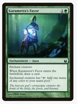 Karametra's Favor #125 (BNG) Born of the Gods Magic Card in a Protective Sleeve - Image 1