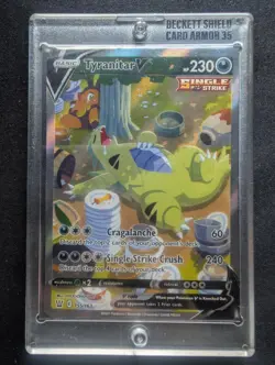 Tyranitar V 155/163 Alternate Art Battle Styles, in Beckett Card Shield - Image 1