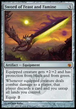 Sword of Feast and Famine - Heavy Play MTG Mirrodin Besieged - Image 1