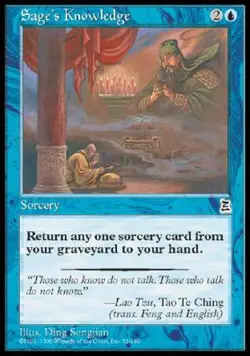 Sage's Knowledge - Heavy Play MTG Portal Three Kingdoms - Image 1
