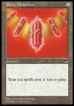 Ruby Medallion - Heavy Play MTG Tempest - Image 1
