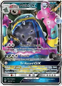 Pokemon Alolan Muk GX NM 1st Edition Normal SM - Burning Shadows - Image 1