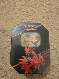 SEALED Pokemon TCG Crown Zenith Tin, Galarian Zapdos - Image 1