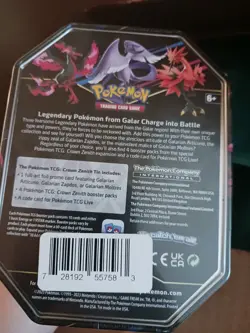 SEALED Pokemon TCG Crown Zenith Tin, Galarian Zapdos - Image 2