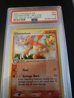 2004 POKEMON EX FIRE RED & LEAF GREEN 31 CHARMELEON-REVERSE FOIL PSA 7 - Image 1