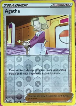 Agatha Reverse Holo - 129/198 - Chilling Reign Pokemon 2021 - Image 1
