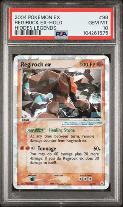 2005 POKEMON ITALIAN EX HIDDEN LEGENDS #98 REGIROCK EX-HOLO PSA 10 - Image 1