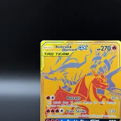 Reshiram & Charizard GX SM247 Sm Promo (Gold) Holo Pokemon TCG 💎 NM 💎 - Image 2