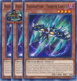 Yugioh! 3x Raidraptor - Tribute Lanius OP24-EN018 Common NM - Image 1