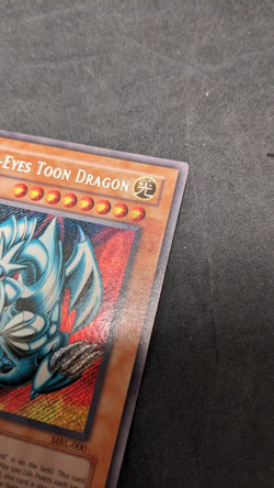 Blue-Eyes Toon Dragon MRL-000 -Yugioh TCG- Secret Rare Misprint Ink Splotch -LP - Image 3